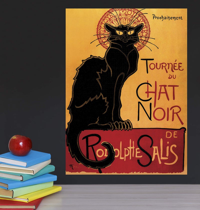 Palace Learning TournÃ©e du Chat Noir by Theophile Alexandre Steinlen - 1896 - The Black Cat - Vintage Poster Print (LAMINATED, 18" x 24") - Image 4